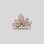 Pearl Flower Crystal Hair Claw - Pink Green 10.5cm