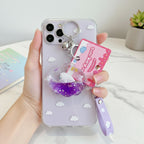 Purple Glitter Seashell Acrylic Keyring Charm