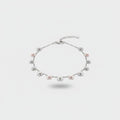 Silver Flower Charm Bracelet With Rose Gold Accents