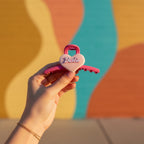 Pink Velvet Heart Hair Claw Clip