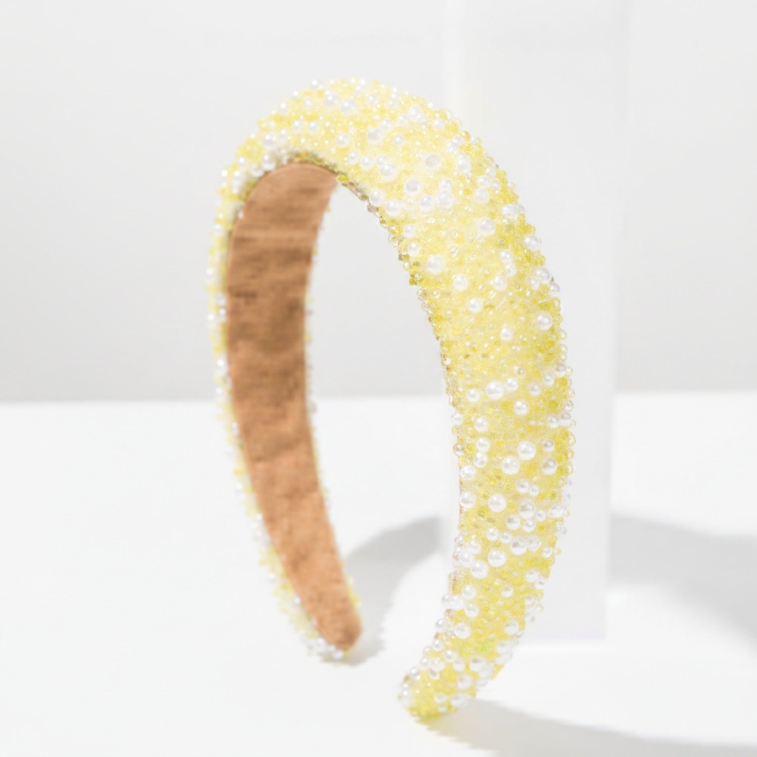 Lavender Beaded Pearl Padded Headband