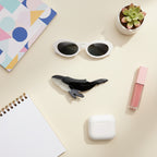 Whale Black White Enamel Hair Claw