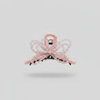 Pink Beaded Butterfly Hair Claw With Pearl