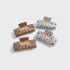 Leopard Print Hair Claw Clips Set