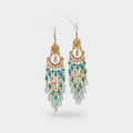 Turquoise Beaded Chandelier Drop Earrings