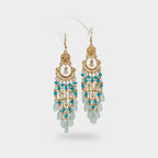Turquoise Beaded Chandelier Drop Earrings