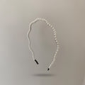 Pearl Beaded Hair Headband Black Tips