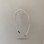 Pearl Beaded Hair Headband Black Tips
