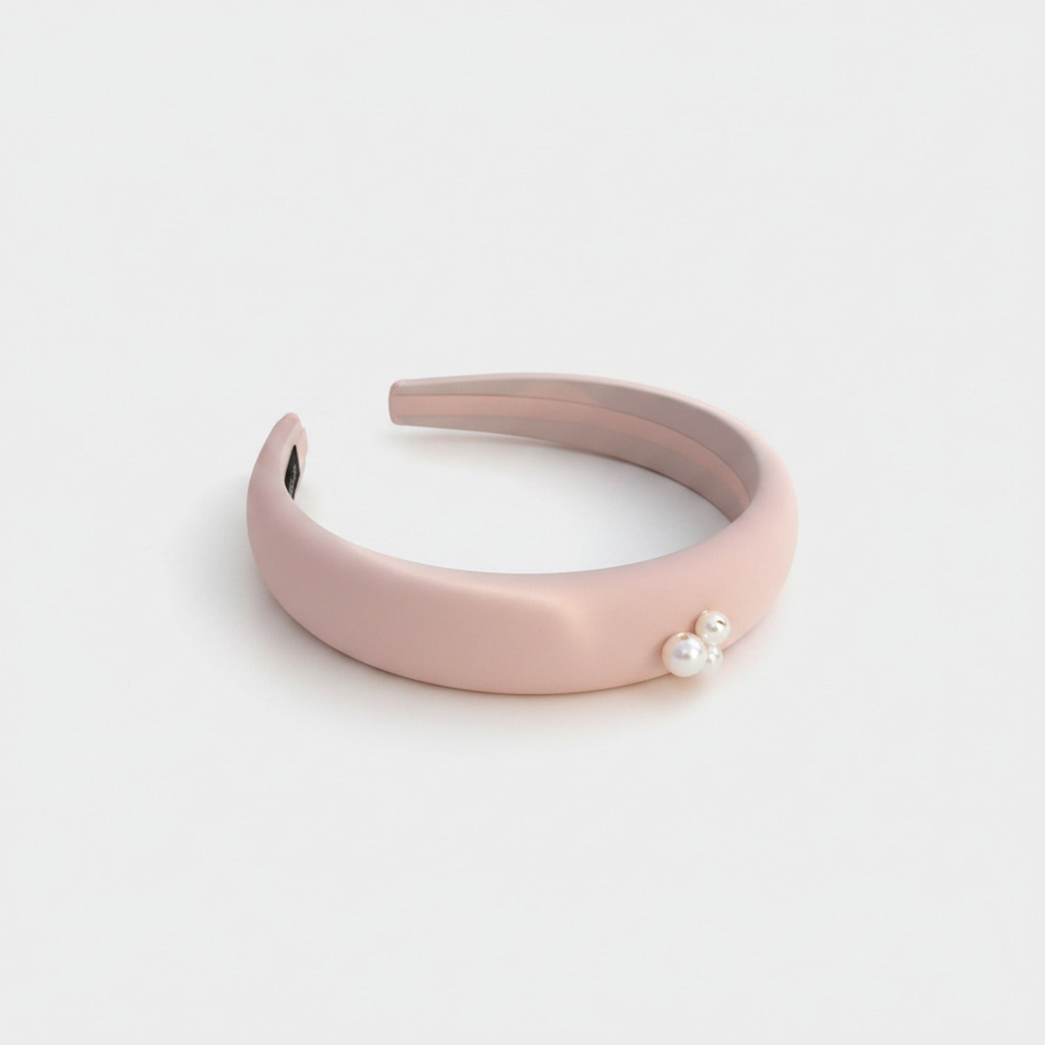 Padded Pearl Headband In Blush Pink