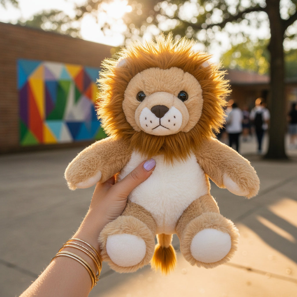 Adorable Tan Lion Plush Toy With Mane