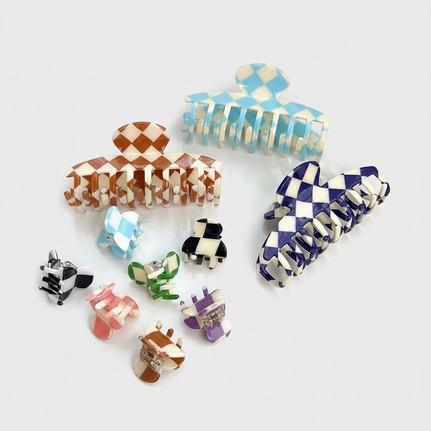 Black And White Checkered Hair Claw Clip