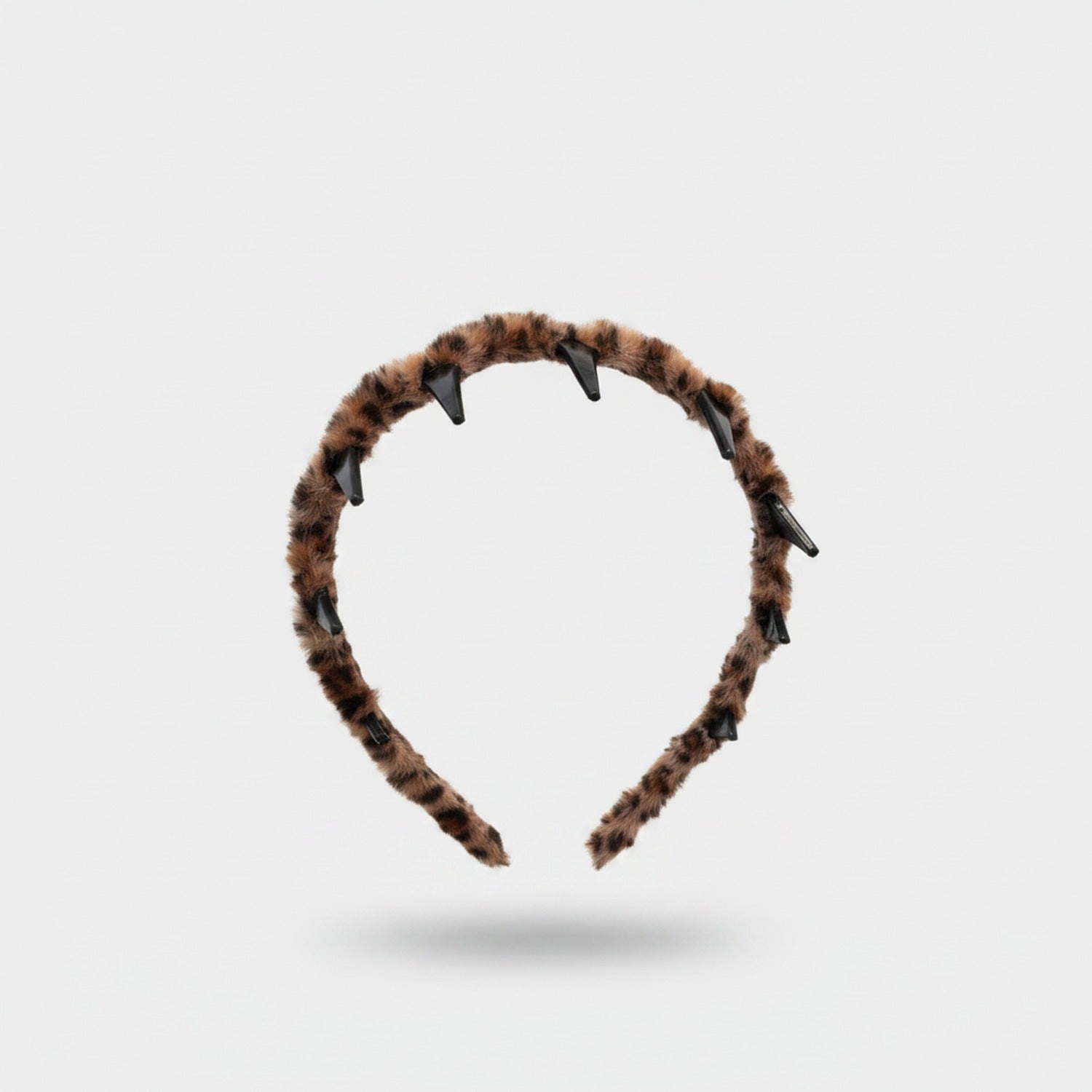 Leopard Print Spike Studded Padded Headband