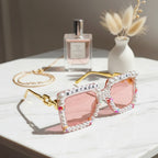 Pearl Beaded Birthday Girl Pink Sunglasses