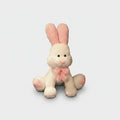 Cream Bunny Plush Toy With Pink Bow