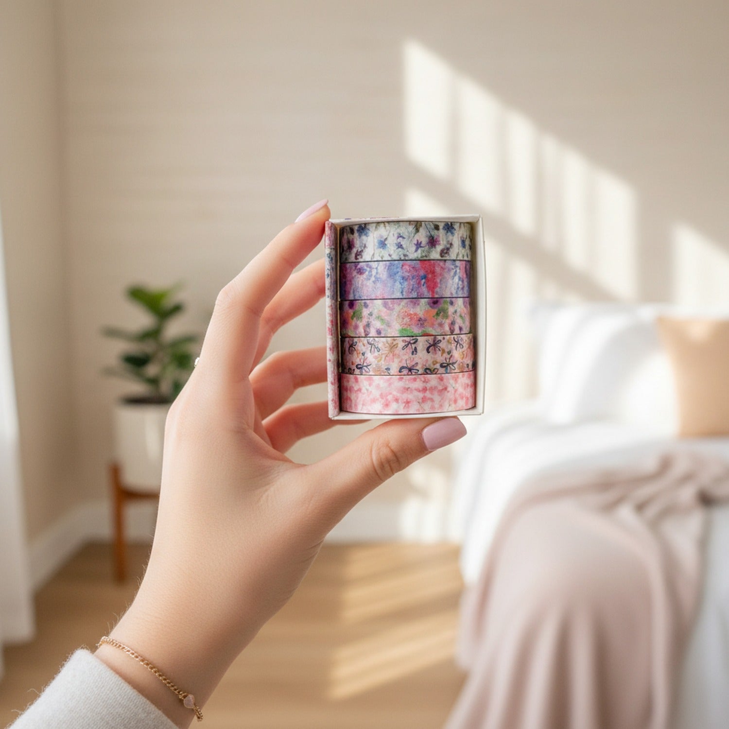 Floral Washi Tape Set - Pink Botanical Design