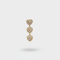 Pearl Heart Drop Chandelier Earrings Gold