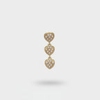 Pearl Heart Drop Chandelier Earrings Gold