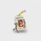 Fuzzy Photo Frame Keychain with Ribbons - White Fuzzy Card Holder with Ribbon – tech (view 3)