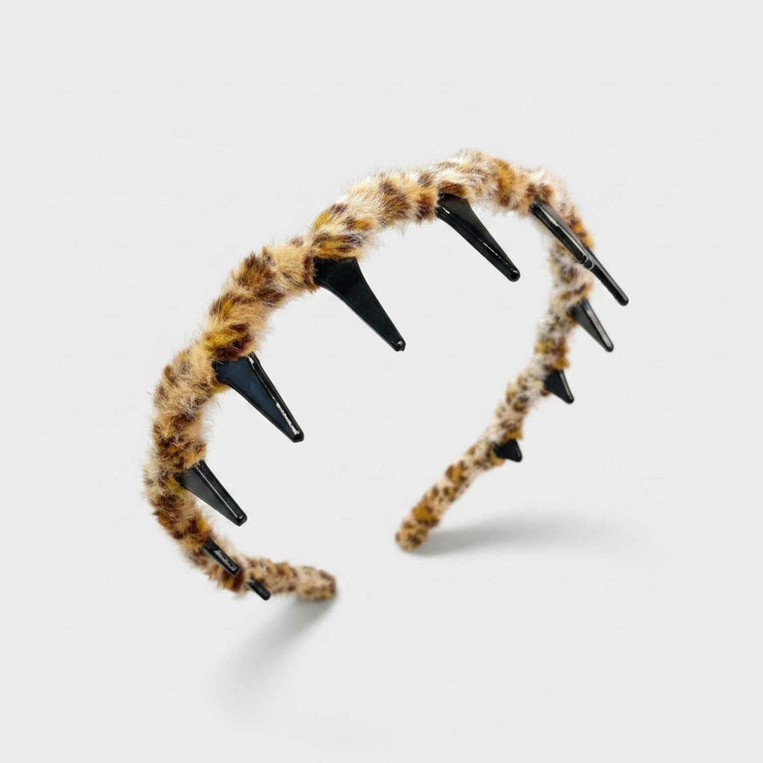 Leopard Print Spike Studded Padded Headband