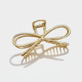Gold Bow Hair Claw Clip