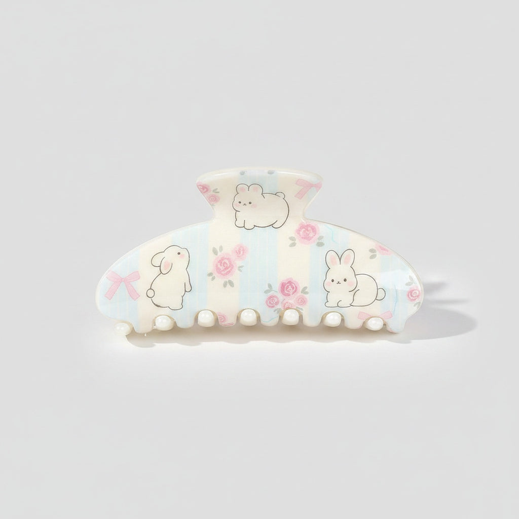 Pastel Bunny Pearl Hair Claw Clip