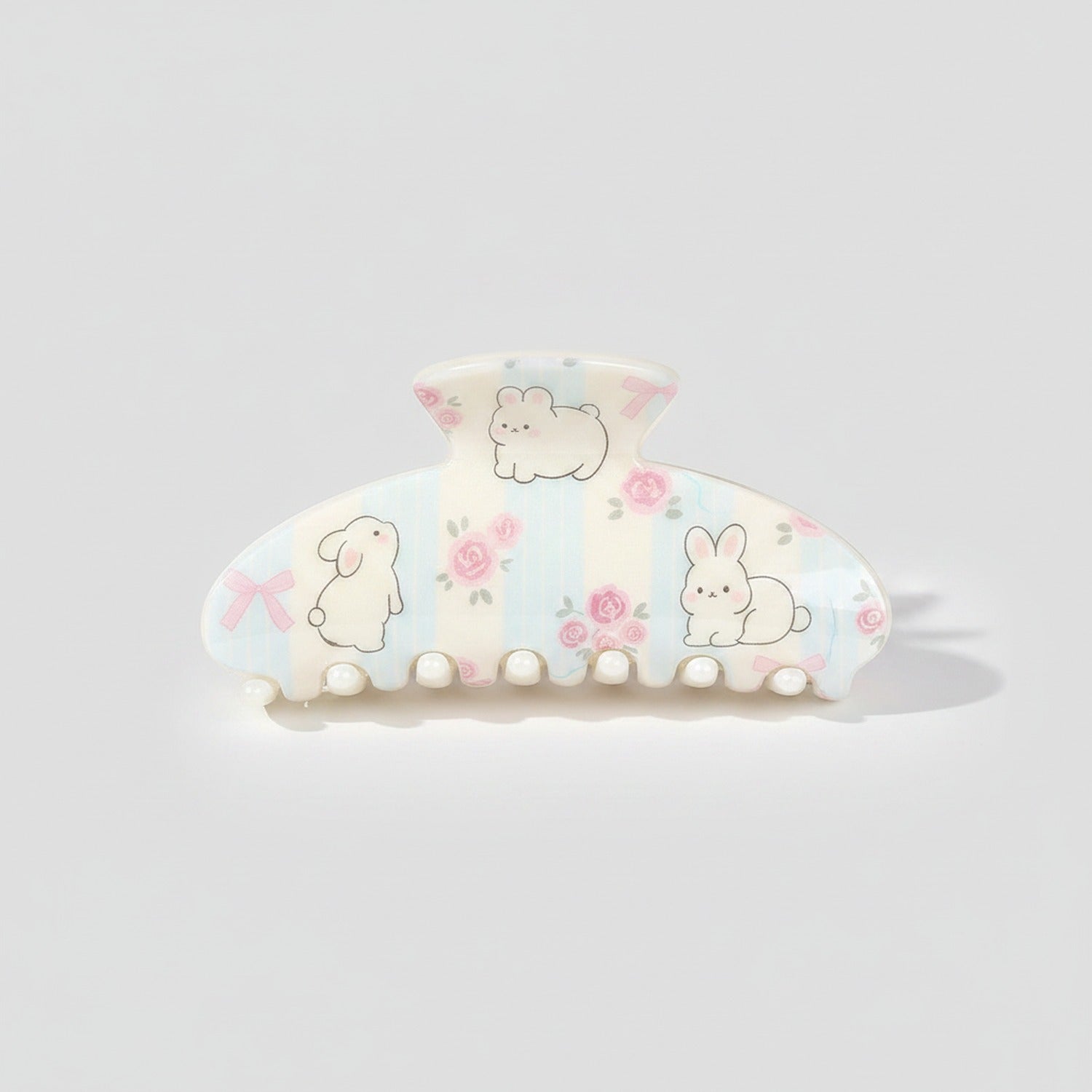 Pastel Bunny Pearl Hair Claw Clip