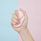 Creamy Squishy Dessert Bowl - Strawberry Peach - squeeze in hand