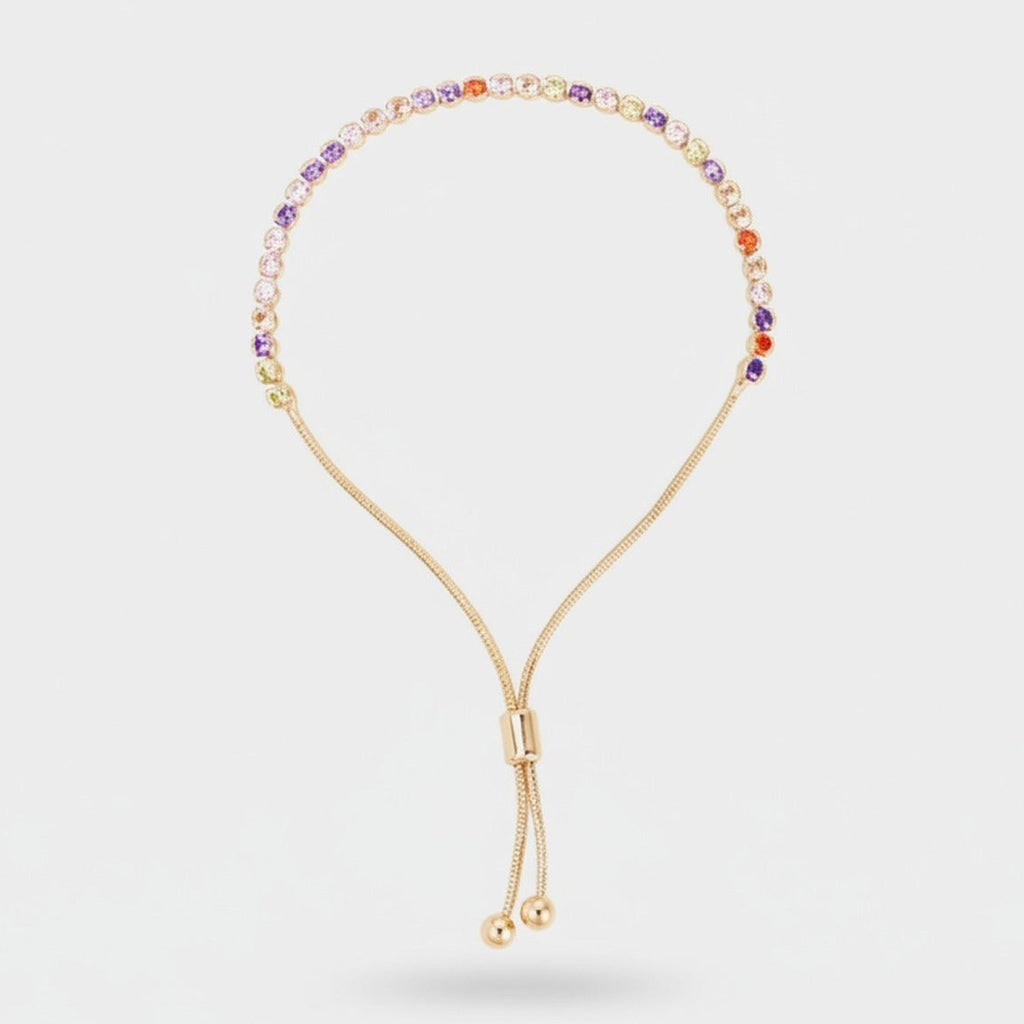 Rainbow Gemstone Beaded Adjustable Bracelet – jewelry (view 1)
