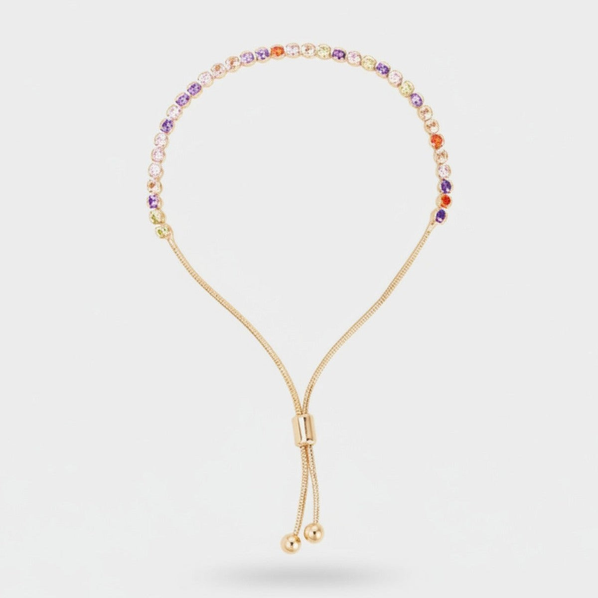 Rainbow Gemstone Beaded Adjustable Bracelet – jewelry (view 1)