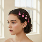 Blue Flower Hair Clips Set Barbie Pink Stars