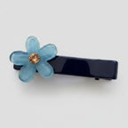 Blue Flower Hair Clip With Gold Center – hair accessories (view 1)