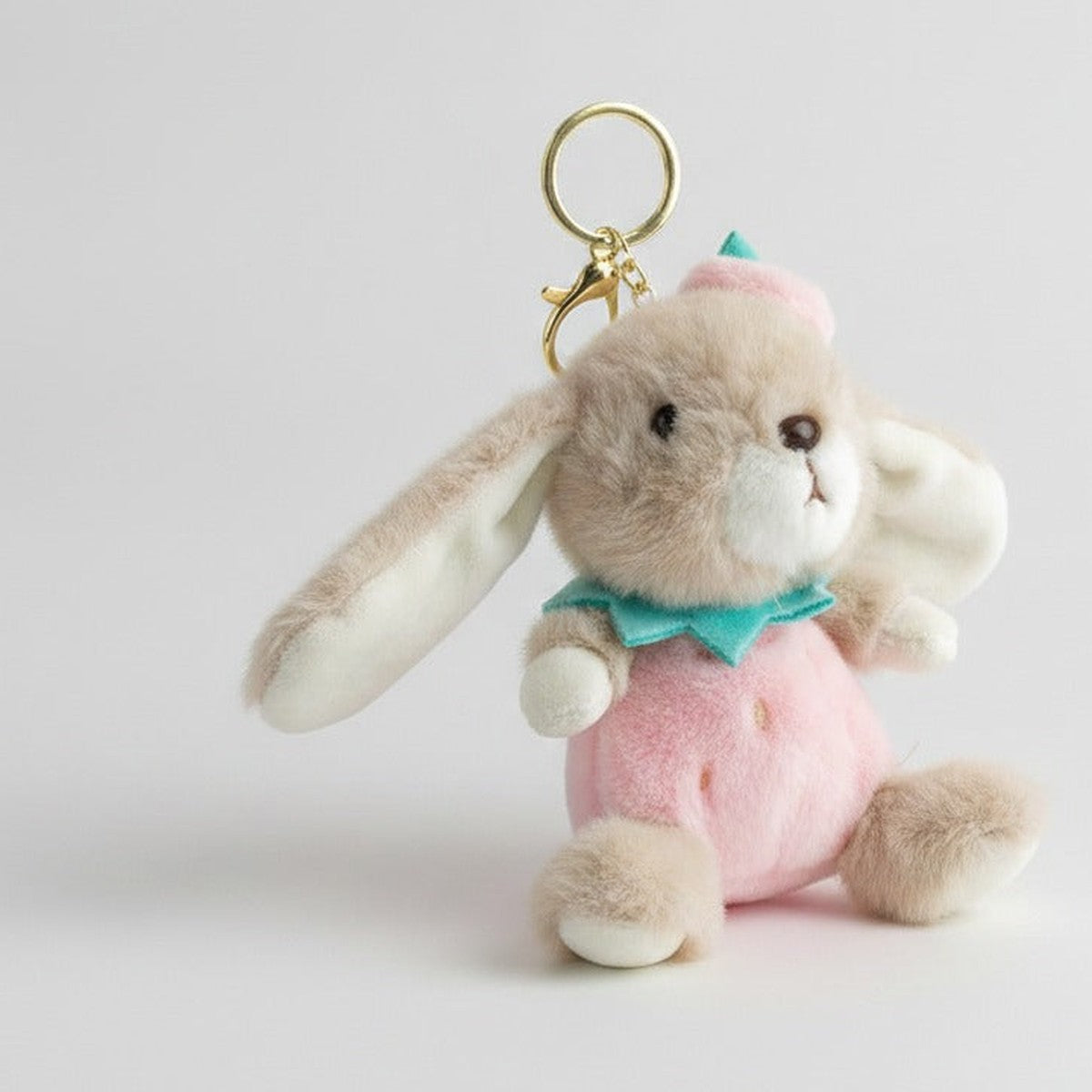 Fuzzy Bunny Charm Keychain - Pink