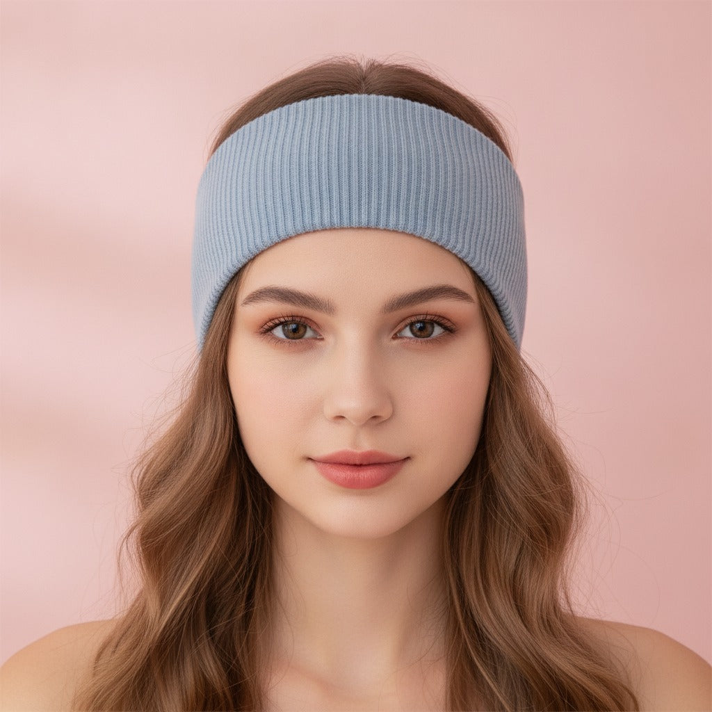 Ribbed Knit Headwrap - Light Blue