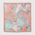 Paisley Patchwork Square Scarf - Coral & Mint Mix