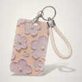 Floral Embossed Card Holder with Braided Keychain – bags & wallets (view 1)