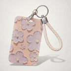 Floral Embossed Card Holder with Braided Keychain – bags & wallets (view 1)
