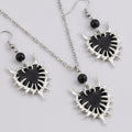 Black Spiked Heart Pendant Jewelry Set (view 1)