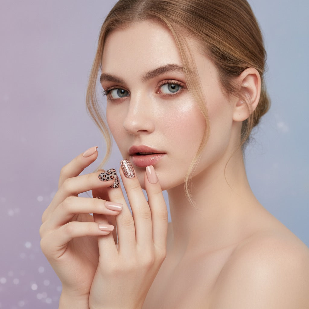 Neutral Nail Art Press-On Set - Neutral Mix