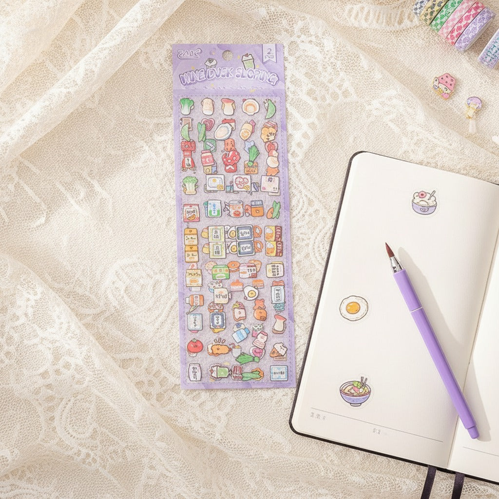 Foodie Doodle Sticker Set - Lavender