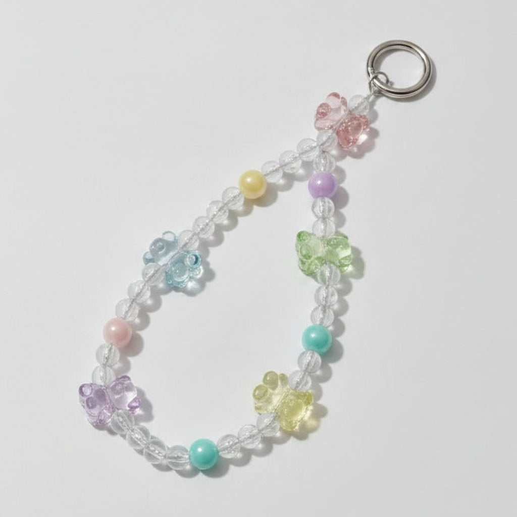 Candy Bear Beaded Keychain - Rainbow Bears
