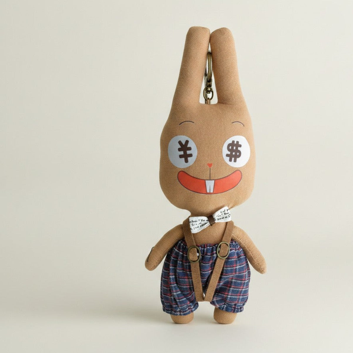 Money-Eyed Rabbit Plush Keychain – novelty & toys (view 1)