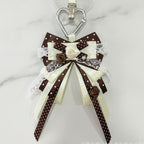 Rosette Ribbon Bow Bag Charm - Yellow