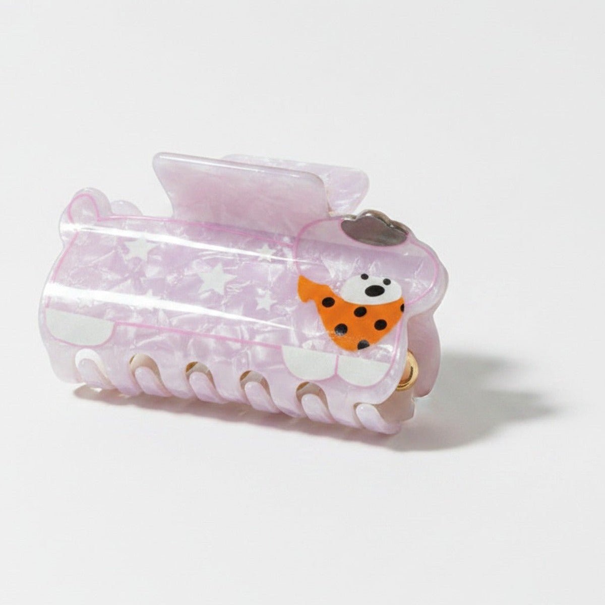 Star Teddy Bear Hair Claw Clip - Pink Dog – hair accessories (view 1)
