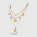 Beaded Ocean Charm Layered Necklace - Type 3