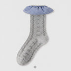 Light Gray Bow Detail Crew Socks – apparel accessories (view 1)