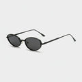 Black Oval Metal Frame Sunglasses – eyewear (view 1)