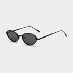 Black Oval Metal Frame Sunglasses – eyewear (view 1)