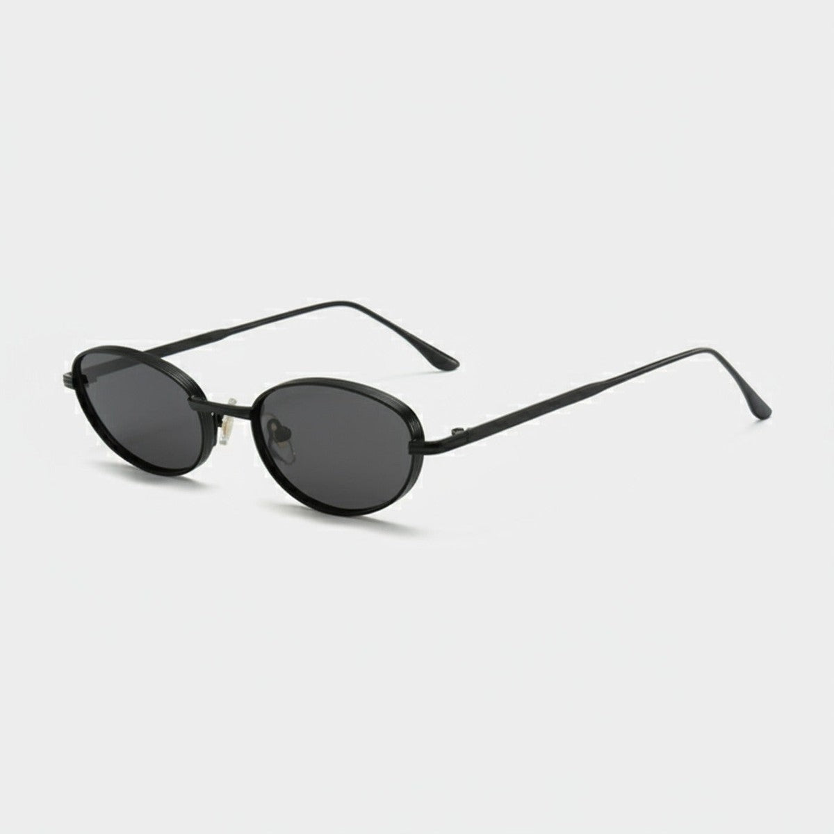 Black Oval Metal Frame Sunglasses – eyewear (view 1)