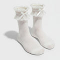 White Lace Bow Ruffle Crew Socks – apparel accessories (view 1)
