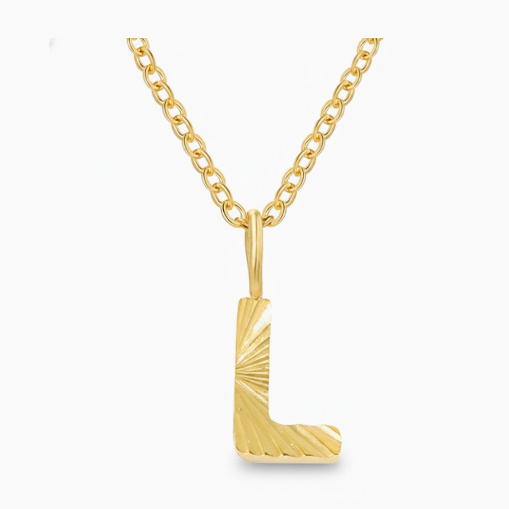 Letter L Initial Pendant Necklace - L-Gold – jewelry (view 1)